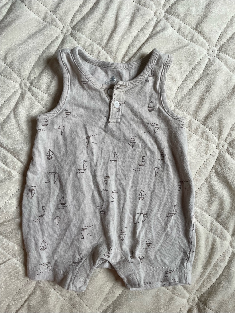 Gray Baby Gap SailBoat Baby Romper